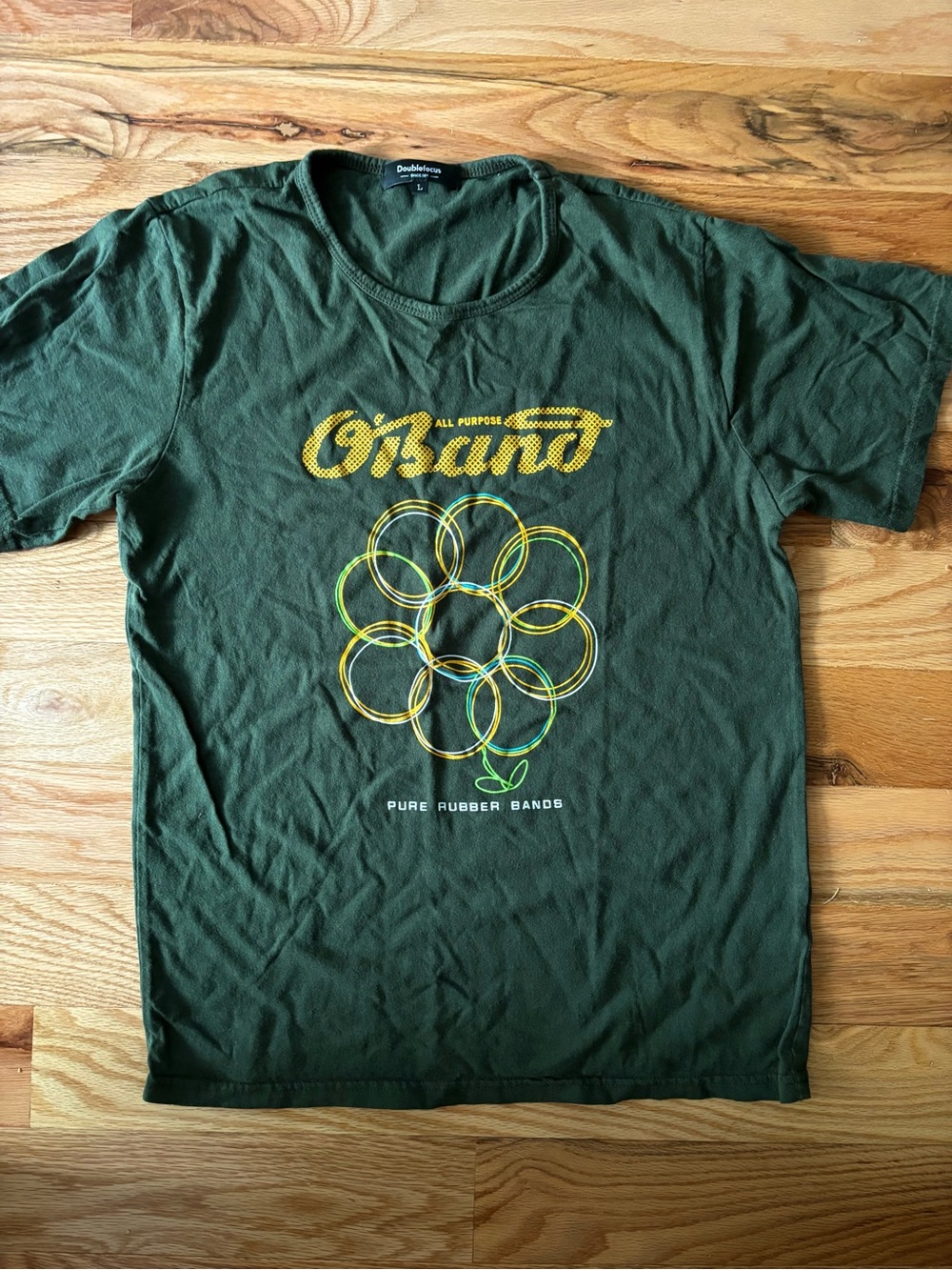 Double Focus Japanese Dark Green Graphic Tee - large